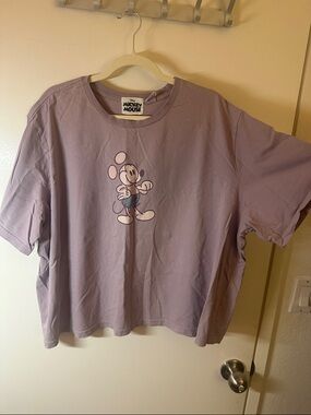 DISNEY Lavender Mickey Crop Tshirt Top 3x